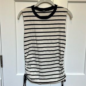 Monrow Stripe Tank with Side Shirring